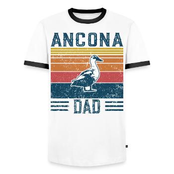 Entendad - Vintage Ancona - Männer Kontrast-T-Shirt - Weiß/Schwarz - Vorne - AI Model Female 172 light (172cm) & AI Model Male 178 dark (178cm)