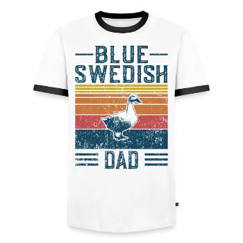 Entendad - Bleu Vintage Suédois - T-shirt contrasté Homme - blanc/noir - Devant - AI Model Female 172 light (172cm) & AI Model Male 178 dark (178cm)