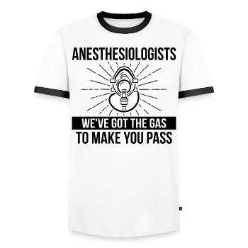 Ich Habe Gas Bekommen, Damit Sie CRNA Bestehen - Männer Kontrast-T-Shirt - Weiß/Schwarz - Vorne - AI Model Female 172 light (172cm) & AI Model Male 178 dark (178cm)