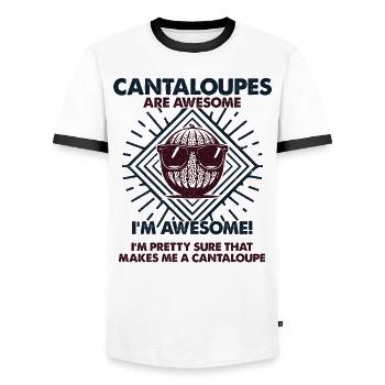 Cantaloupes Are Great - Mama Dad - Men's Ringer Shirt - white/black - Front - AI Model Female 172 light (172cm) & AI Model Male 178 dark (178cm)
