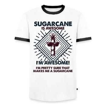 Sugarcane Are Great - Mom Dad - Men's Ringer Shirt - white/black - Front - AI Model Female 172 light (172cm) & AI Model Male 178 dark (178cm)