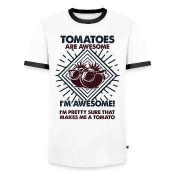 Tomatoes Are Great - Mom Dad - Men's Ringer Shirt - white/black - Front - AI Model Female 172 light (172cm) & AI Model Male 178 dark (178cm)
