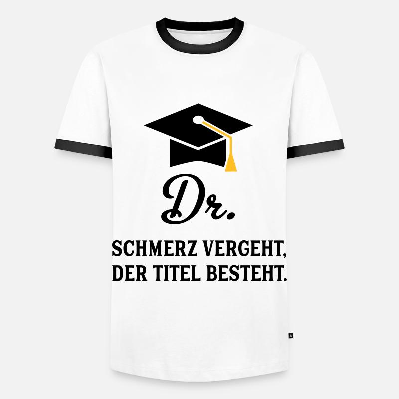 dr - Männer Kontrast-T-Shirt - Weiß/Schwarz