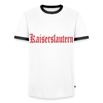Kaiserslautern Design - T-shirt contrasté Homme - blanc/noir - Devant - AI Model Female 172 light (172cm) & AI Model Male 178 dark (178cm)