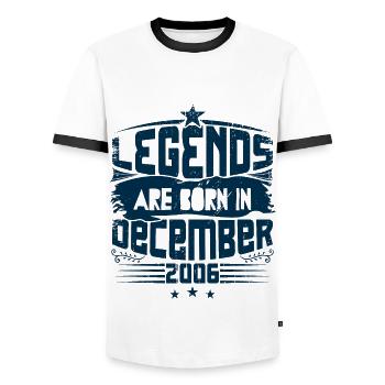 Legends Are Born In December 2006 - T-shirt contrasté Homme - blanc/noir - Devant - AI Model Female 172 light (172cm) & AI Model Male 178 dark (178cm)