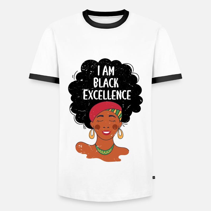 Ich bin Black Excellence - Männer Kontrast-T-Shirt - Weiß/Schwarz