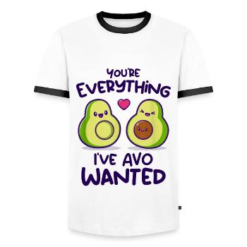 You're Everything I've AVO Wanted - Men's Ringer Shirt - white/black - Front - AI Model Female 172 light (172cm) & AI Model Male 178 dark (178cm)