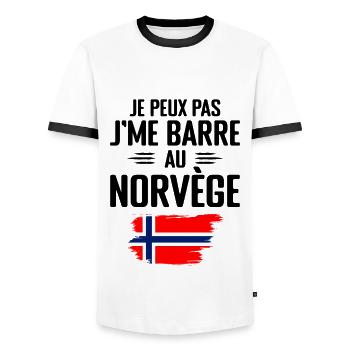 Je Peux Pas J'me Barre Au Norvège - T-shirt contrasté Homme - blanc/noir - Devant - AI Model Female 172 light (172cm) & AI Model Male 178 dark (178cm)