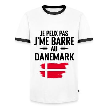 Je Peux Pas J'me Barre Au Danemark - T-shirt contrasté Homme - blanc/noir - Devant - AI Model Female 172 light (172cm) & AI Model Male 178 dark (178cm)
