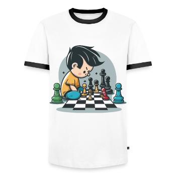 Zoo Adventure: Wild Animal Fun - Men's Ringer Shirt - white/black - Front - AI Model Female 172 light (172cm) & AI Model Male 178 dark (178cm)