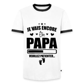 Je Vais Encore être Papa - Cadeau Futur Papa - T-shirt contrasté Homme - blanc/noir - Devant - AI Model Female 172 light (172cm) & AI Model Male 178 dark (178cm)