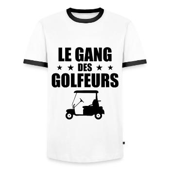 Golf, Golfeur, Fan de Golf - T-shirt contrasté Homme - blanc/noir - Devant - AI Model Female 172 light (172cm) & AI Model Male 178 dark (178cm)