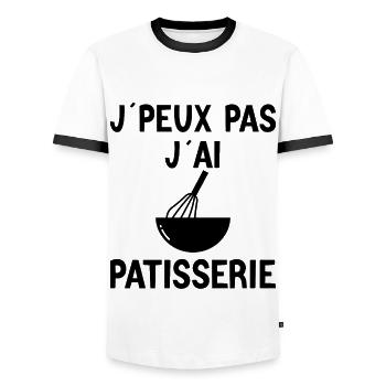 Pâtisserie - Pâtissier - Meilleur Pâtissier - T-shirt contrasté Homme - blanc/noir - Devant - AI Model Female 172 light (172cm) & AI Model Male 178 dark (178cm)