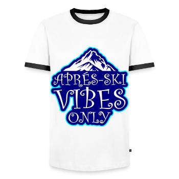 Apres Ski Vibes Only - Männer Kontrast-T-Shirt - Weiß/Schwarz - Vorne - AI Model Female 172 light (172cm) & AI Model Male 178 dark (178cm)