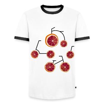 Blutorangen Fahrrad Humor Geschenk - Männer Kontrast-T-Shirt - Weiß/Schwarz - Vorne - AI Model Female 172 light (172cm) & AI Model Male 178 dark (178cm)
