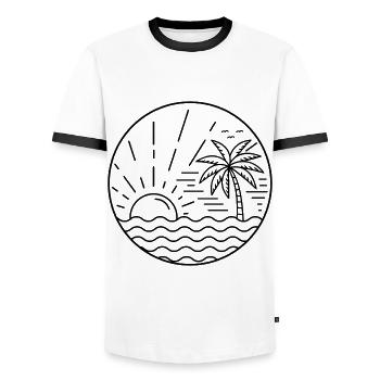 Cercle du coucher de soleil - T-shirt contrasté Homme - blanc/noir - Devant - AI Model Female 172 light (172cm) & AI Model Male 178 dark (178cm)
