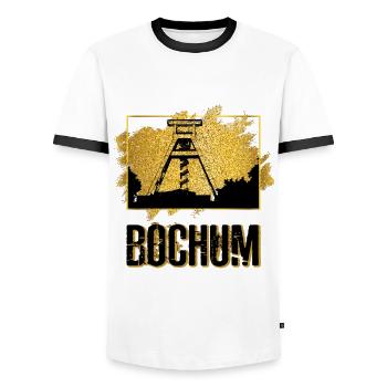 Bochum Deutschland Stadt Skyline Heimat Liebe Gold - Männer Kontrast-T-Shirt - Weiß/Schwarz - Vorne - AI Model Female 172 light (172cm) & AI Model Male 178 dark (178cm)