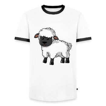 Schäfer Ich Schaf Das Schafe Schäfchen Landwirt - Männer Kontrast-T-Shirt - Weiß/Schwarz - Vorne - AI Model Female 172 light (172cm) & AI Model Male 178 dark (178cm)
