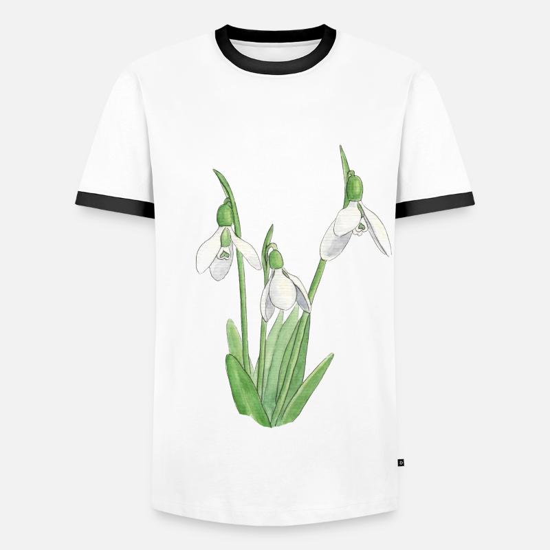Schneeglöckchen - Männer Kontrast-T-Shirt - Weiß/Schwarz