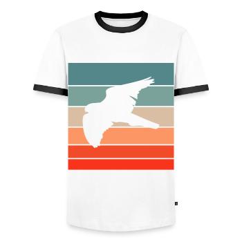 Falknerei Geschenkidee Falkner Beizjagd Greifvogel - Männer Kontrast-T-Shirt - Weiß/Schwarz - Vorne - AI Model Female 172 light (172cm) & AI Model Male 178 dark (178cm)