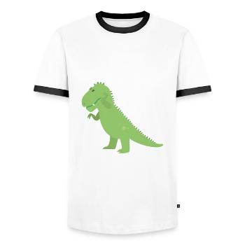 Dinosaures - T-shirt contrasté Homme - blanc/noir - Devant - AI Model Female 172 light (172cm) & AI Model Male 178 dark (178cm)