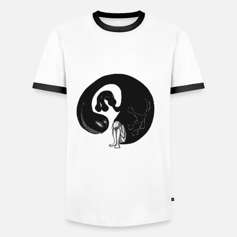 Depression - Men's Ringer Shirt - white/black