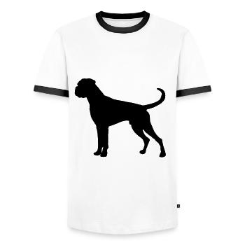 Boxer Hund Deutscher Boxer Silhouette Haustier - Männer Kontrast-T-Shirt - Weiß/Schwarz - Vorne - AI Model Female 172 light (172cm) & AI Model Male 178 dark (178cm)