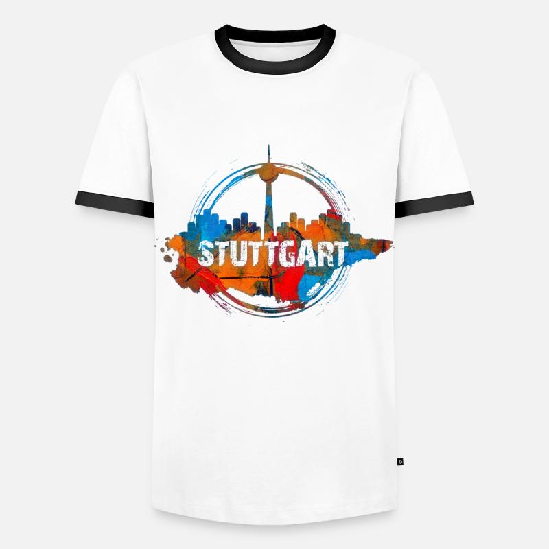 Stuttgart Color - Men's Ringer Shirt - white/black