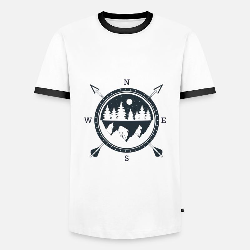 Compass - Men's Ringer Shirt - white/black