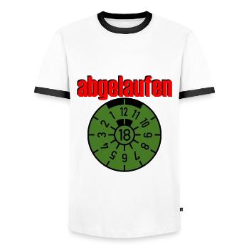 TÜV Abgelaufen - Männer Kontrast-T-Shirt - Weiß/Schwarz - Vorne - AI Model Female 172 light (172cm) & AI Model Male 178 dark (178cm)