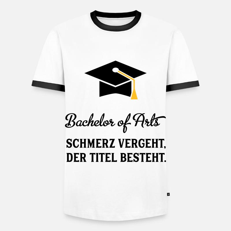 bachelorofarts - Männer Kontrast-T-Shirt - Weiß/Schwarz