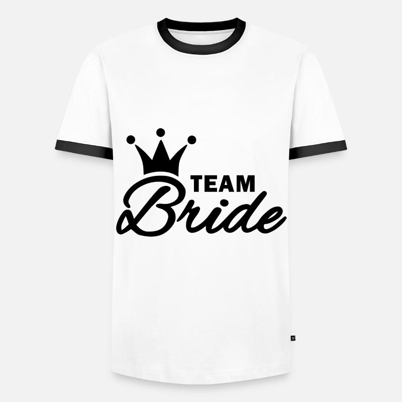 Team Bride - Männer Kontrast-T-Shirt - Weiß/Schwarz