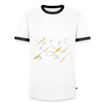 weil ich's kann - Männer Kontrast-T-Shirt - Weiß/Schwarz - Vorne - AI Model Female 172 light (172cm) & AI Model Male 178 dark (178cm)