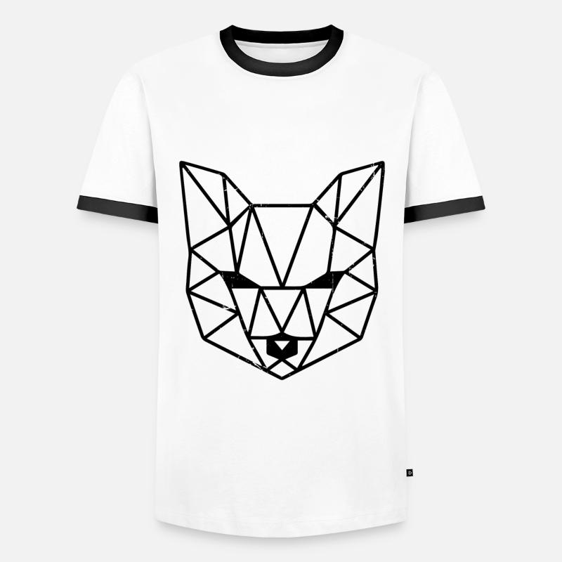 Fox. Geometrical. - Männer Kontrast-T-Shirt - Weiß/Schwarz