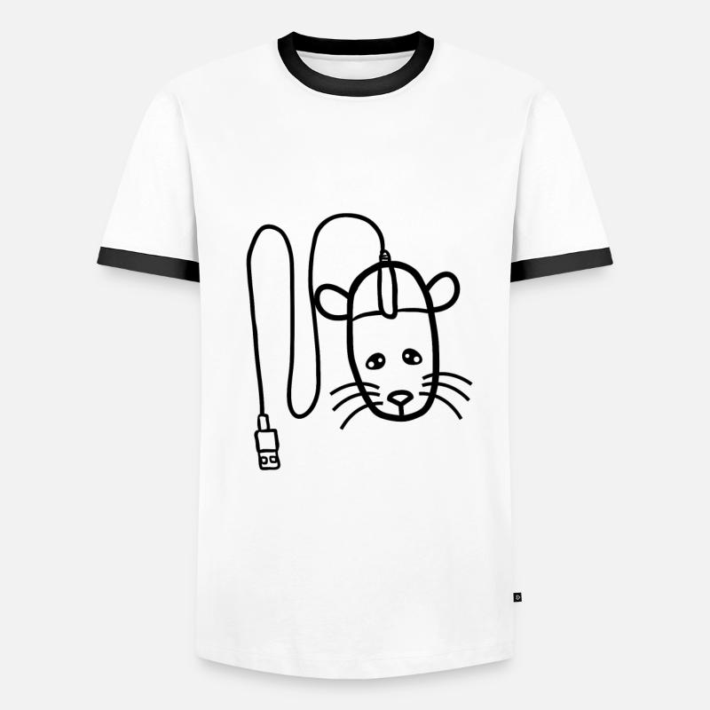 Computer mouse - Men's Ringer Shirt - white/black
