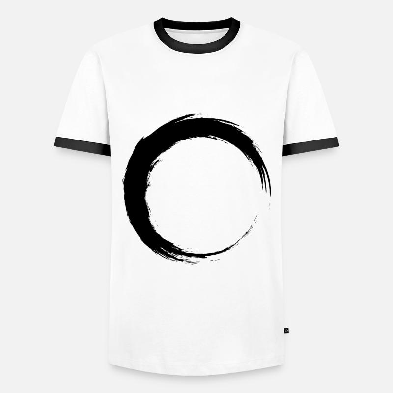 Circle black - Men's Ringer Shirt - white/black