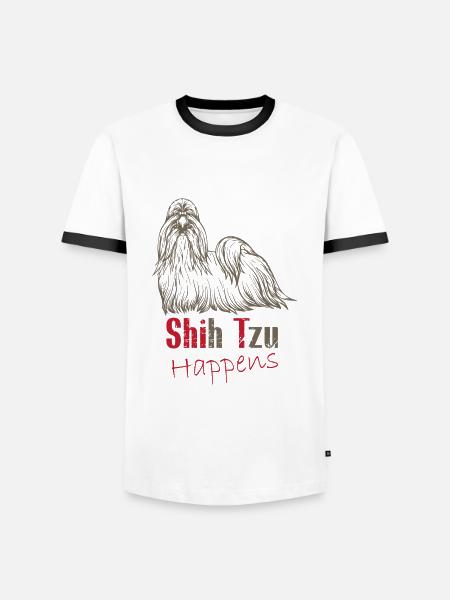 Shit happens - Men's Ringer Shirt - white/black