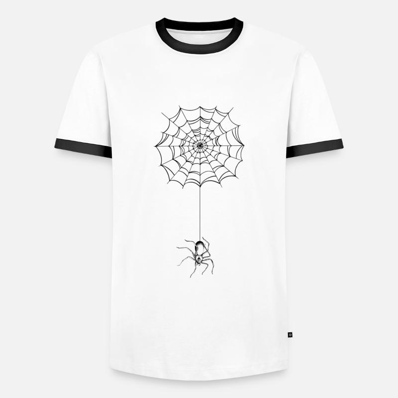 Spider - spider web - spider - Men's Ringer Shirt - white/black
