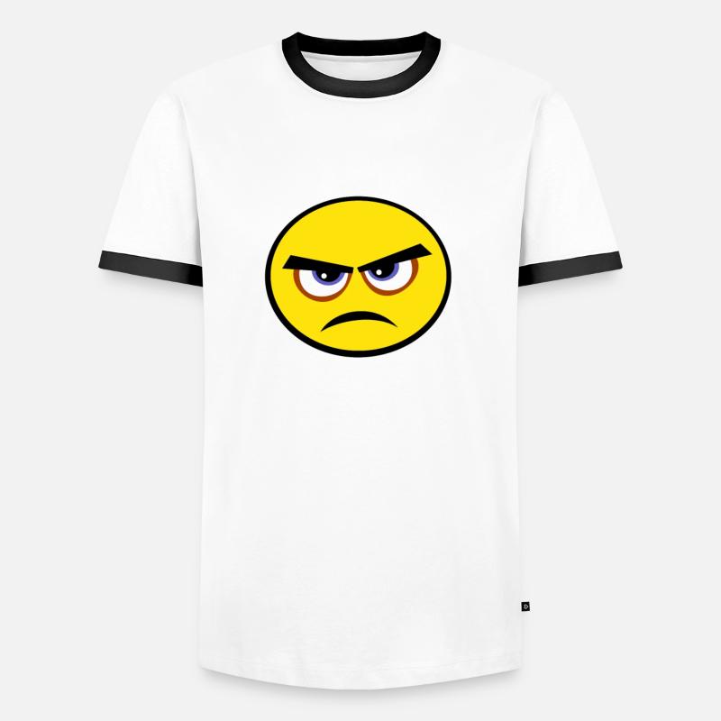 grumpy face - Männer Kontrast-T-Shirt - undefined