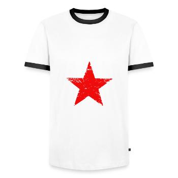 Red Star Legendary College Team - T-shirt contrasté Homme - blanc/noir - Devant - AI Model Female 172 light (172cm) & AI Model Male 178 dark (178cm)
