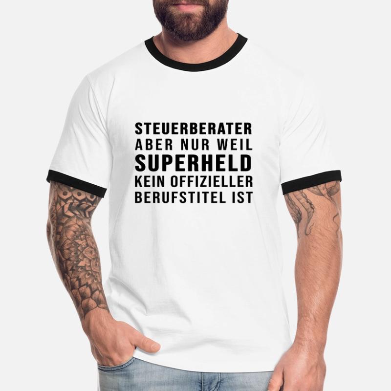 Steuerberater oder SUPERHELD Männer Kontrast-T-Shirt