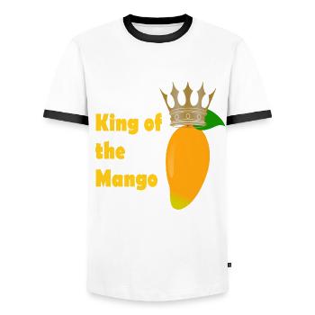 King of the mango - Men's Ringer Shirt - white/black - Front - AI Model Female 172 light (172cm) & AI Model Male 178 dark (178cm)