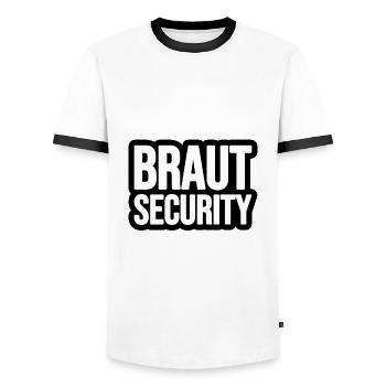 Braut Security - Männer Kontrast-T-Shirt - Weiß/Schwarz - Vorne - AI Model Female 172 light (172cm) & AI Model Male 178 dark (178cm)