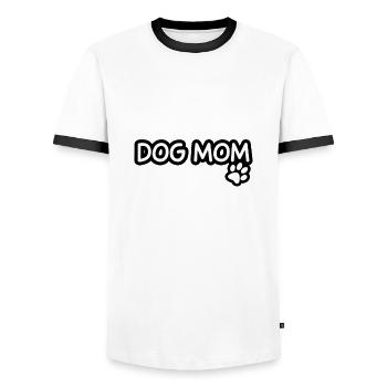 Dog Mom - Männer Kontrast-T-Shirt - Weiß/Schwarz - Vorne - AI Model Female 172 light (172cm) & AI Model Male 178 dark (178cm)