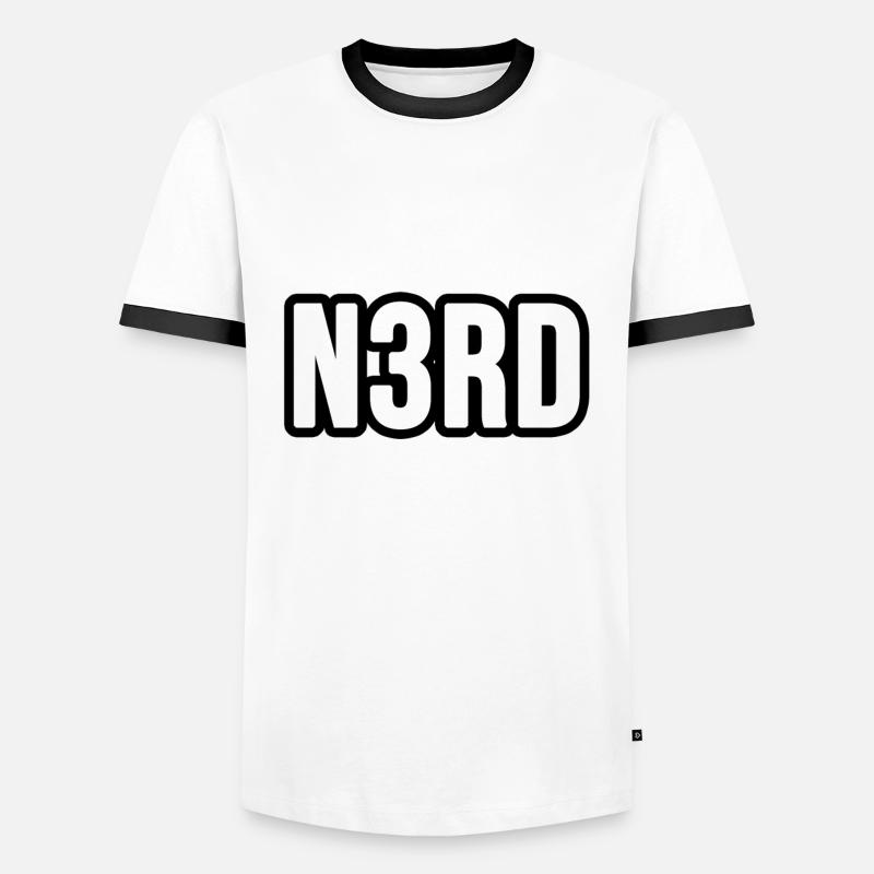 Nerd - Männer Kontrast-T-Shirt - Weiß/Schwarz