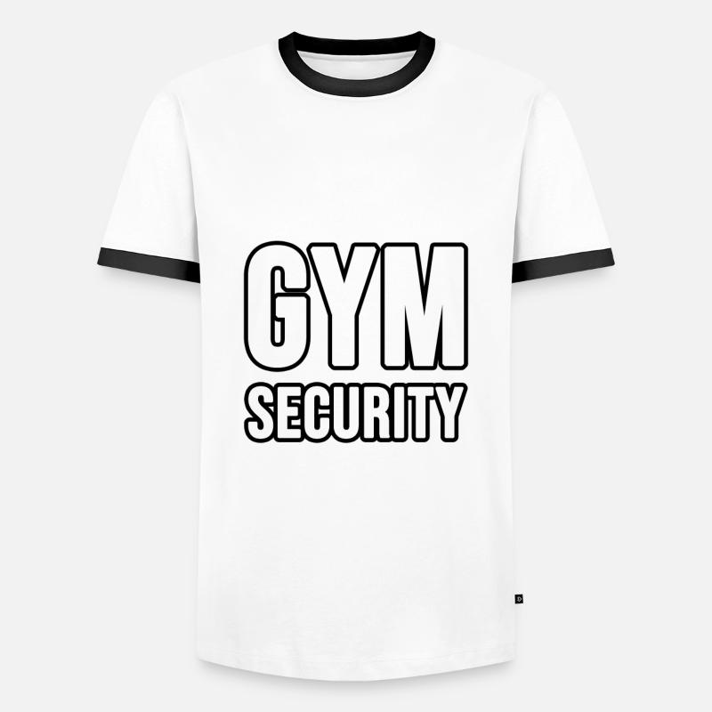 GYM Security - Männer Kontrast-T-Shirt - Weiß/Schwarz