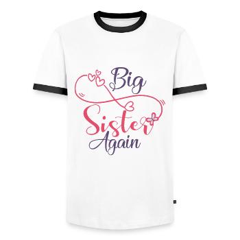 ich werde wieder großer bruder schwester baby big - Männer Kontrast-T-Shirt - Weiß/Schwarz - Vorne - AI Model Female 172 light (172cm) & AI Model Male 178 dark (178cm)