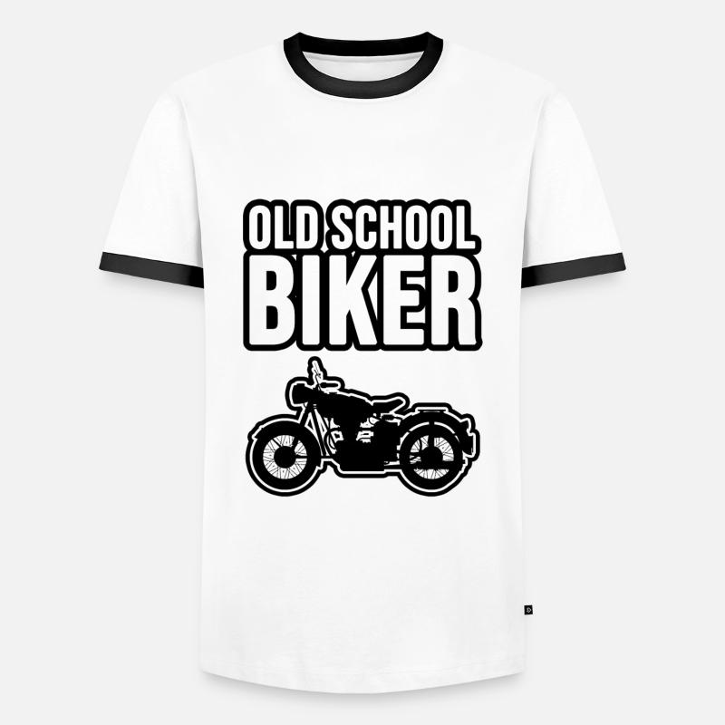 Old School Biker! - Männer Kontrast-T-Shirt - Weiß/Schwarz