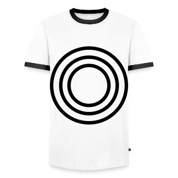 Kreis Symbole Zeichen - Männer Kontrast-T-Shirt - Weiß/Schwarz - Vorne - AI Model Female 172 light (172cm) & AI Model Male 178 dark (178cm)