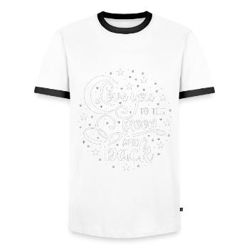 Love - To the Moon and Back - dark - Men's Ringer Shirt - white/black - Front - AI Model Female 172 light (172cm) & AI Model Male 178 dark (178cm)